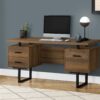Computer Desk For Home Office, Laptop, Left, Right Set - Up, Storage Drawers, Contemporary & Modern - Walnut - Image 3
