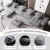 Modern Oversized Modular Sectional Sofa, Sparkling Chenille Fabric Soft Cushion Sofa With 8 Pillows, 8 Pieces Diy Combination Tufted Sofa, No Assembly Required - Gray - Image 17