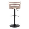 Cosi - Mid-Century Modern Adjustable Barstool With Swivel With Rounded T Footrest (Set of 2) - Black / Light Gray / Cream - Image 5