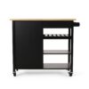 Contemporary Kitchen Cart With Wheels - Black - Image 7
