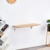 Laundry Room Folding Table Wall Mounted Folding Table For Small Spaces, Fold Down Desk, Workbench, Addition To Garage & Shed - Burly Wood - Image 9