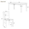 7 Piece Wooden Dining Table Set Mutifunctional Extendable Table With Leaf And 2 Drawers, 6 Dining Chairs With Soft Cushion - Natural Wash - Image 4