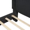 Queen Size Upholstered Bed With Slats Support, No Box Spring Needed - Black - Image 4