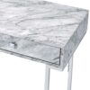 Tigress - Printed Faux Marble Top Writing Desk - White - Image 5