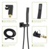 10" Square Dual Shower Head System Wall Mounted With Rough In Valve Modern Bathroom Fixture - Matte Black - Image 5
