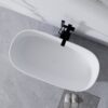 Freestanding Bathtub Resin Stone Soaking Bathtub Solid Surface Modern Tubs With Overflow And Pop-Up Drain - Matte White - Image 3