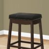 Bar Stool, Bar Height, Saddle Seat, Transitional (Set of 2) - Espresso - Image 2