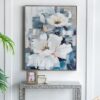 Large Rectangle Framed Wall Art Flower Canvas Print, Home Decor For Living Room Kitchen Foyer Office - Blue - Image 5