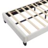Twin Size Upholstered Flower-Shape Bed, Elegant Flowers Headboard With LED Light Strip, Sherpa Fabric Platform Bed With Slats Support - White - Image 10