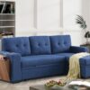 3 Piece Upholstered Sleeper Sofa - Blue - Image 15