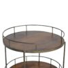 Industrial Round Butler Tray Table - Chestnut - Image 7