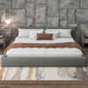 King Size Stylish Upholstered Bed Minimalist Design - Gray - Image 7