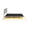 Queen Size Upholstered Bed With Sensor Light And Headboard, Floating Platform Bed - Gray - Image 2
