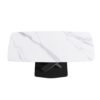 70.87" Modern Artificial Stone White Curved Black Metal Leg Dining Table, Can Accommodate 6-8 People - White / Black - Image 8
