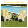 2 Piece High Back Patio Chair Cushion Set, Tufted Adirondack And Rocking Chair Cushions For Garden, Porch Or Office Use - Yellow / White - Image 2