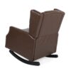 Amedou - Contemporary Tufted Wingback Rocking Chair - Dark Brown - Image 7