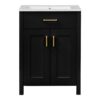 Bathroom Vanity Combo With Ceramic Sink, Luxurious Space-Saving Vanity, 2 Soft Close Doors - Black - Image 17
