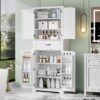 Bathroom Storage Cabinet With Multi Functional Storage Space, Drawer With Slide Rails, Adjustable Shelf - White - Image 5