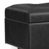 Shay - Mid Century Rectangular Storage Ottoman - Distressed Black - Image 4