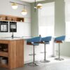 Lowell - Adjustable Swivel Bar Stool - Blue - Image 11