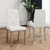 Modern Light Luxury Dining Chair (Set of 2) Upholstery With Electroplated Legs - White - Image 13