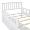 Twin Size Platform Bed With Guardrails On Both Sides And 2 Storage Drawers - White - Image 7