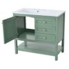 Bathroom Vanity With Undermount Sink, Free Standing Vanity Set With 2 Drawers & Soft Closing Doors, Bathroom Storage Cabinet With Feet - Green - Image 13