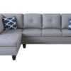 Irine - Faux Leather Sectional Sofa With Ottoman - Gray - Image 5