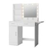Vanity Desk With Drawers & Mirror With Lights, With Drawers & Cabinet 3 Shelves Lots Storage For Stylish Bedroom - White - Image 7