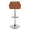 Daniella - Contemporary Adjustable Barstool With Swivel With Rounded Rectangle Footrest (Set of 2) - Chrome / Camel - Image 5