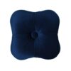 Ellen - Upholstered Clover Ottoman With Gold Bullion Fringe - Navy Blue - Image 2