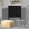Bathroom Vanity, Modern Bathroom Cabinet With Sink Combo Set, Bathroom Storage Cabinet With A Soft Closing Door And 3 Drawers, Solid Wood Frame - Black - Image 9