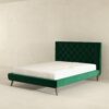 Dillon - Velvet Platform Bed Queen Size - Green - Image 3