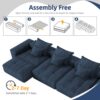 Modern Oversized Modular Sectional Sofa, Sparkling Chenille Soft Cushion Sofa With 6 Pillows, 6 Pieces Diy Combination Tufted Sofa, No Assembly Required - Blue - Image 18