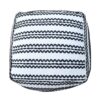 Lani - Handcrafted Fabric Pouf, Durable Cotton Square - Natural / Black - Image 4