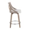 Charlotte - Farmhouse Fixed Height Counter Stool & Swivel With Round Footrest (Set of 2) - Light Gray / Cream - Image 3