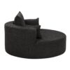 360 Degree Swivel Accent Barrel Chair With Removable Pillows - Black - Image 14