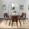 Folia - Mid-Century Modern Dinette Table - Walnut / Clear - Image 5