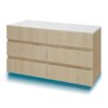 Fluted 6 Drawers Dresser, Double Dresser Chest Of Drawers, Modern Chest Of Drawers With LED, Drawer Organizer For Bedroom, Living Room, Hallway - Natural - Image 8