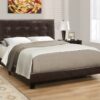 Queen Size Bed Upholstered, Transitional - Brown - Image 3