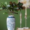 Round Side Table With Elegant Foral Design And Mirrored - Silver Multi - Image 5