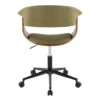 Vintage Mod - Mid-Century Modern Office Chair - Black / Walnut / Green - Image 4