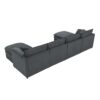 Chenille Modular Sectional Sofa, U Shaped Cloud Couch Set With Double Cushions, 6 Seat Sleeper Sofa Bed With Ottomans, Oversized Indoor Furniture - Dark Gray - Image 8