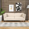 3 Seater Fabric Sofa, With Birch Legs, Study And Living Room - Beige - Image 13