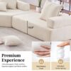 Lounge Frame For Oversized Modular U Shaped Sectional Floor Couch Convertible Compressed Couch, Spacious Foam Filled Sofa - Beige - Image 7