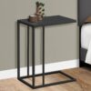Accent Table, C - Shaped, Tempered Glass, Contemporary & Modern - Black - Image 4