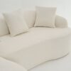 Compression Sofa: Combining Chaise Longue With 3 Seater, Wood Grain Chenille Fabric, Full Sponge Compression Sofa, Combined Sofa With 4 Pillows For Living / Home Furniture / Apartment - White - Image 41