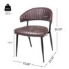 5 Pieces Contemporary Dining Set With Table - Brown / Black / Walnut - Image 3