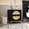 Allen - 2 Drawer Side Table, Display Rack For Bedroom And Living Room, Nightstand Side Table Bedroom Storage Drawer Bedside End Table - Black / Beige - Image 7