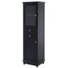 Tall Bathroom Storage Cabinet With Glass Doors, Free-Standing, Two Drawers, And Adjustable Shelves, MDF Board, Painted Perfect For Displaying Your Favorite Items - Black - Image 13